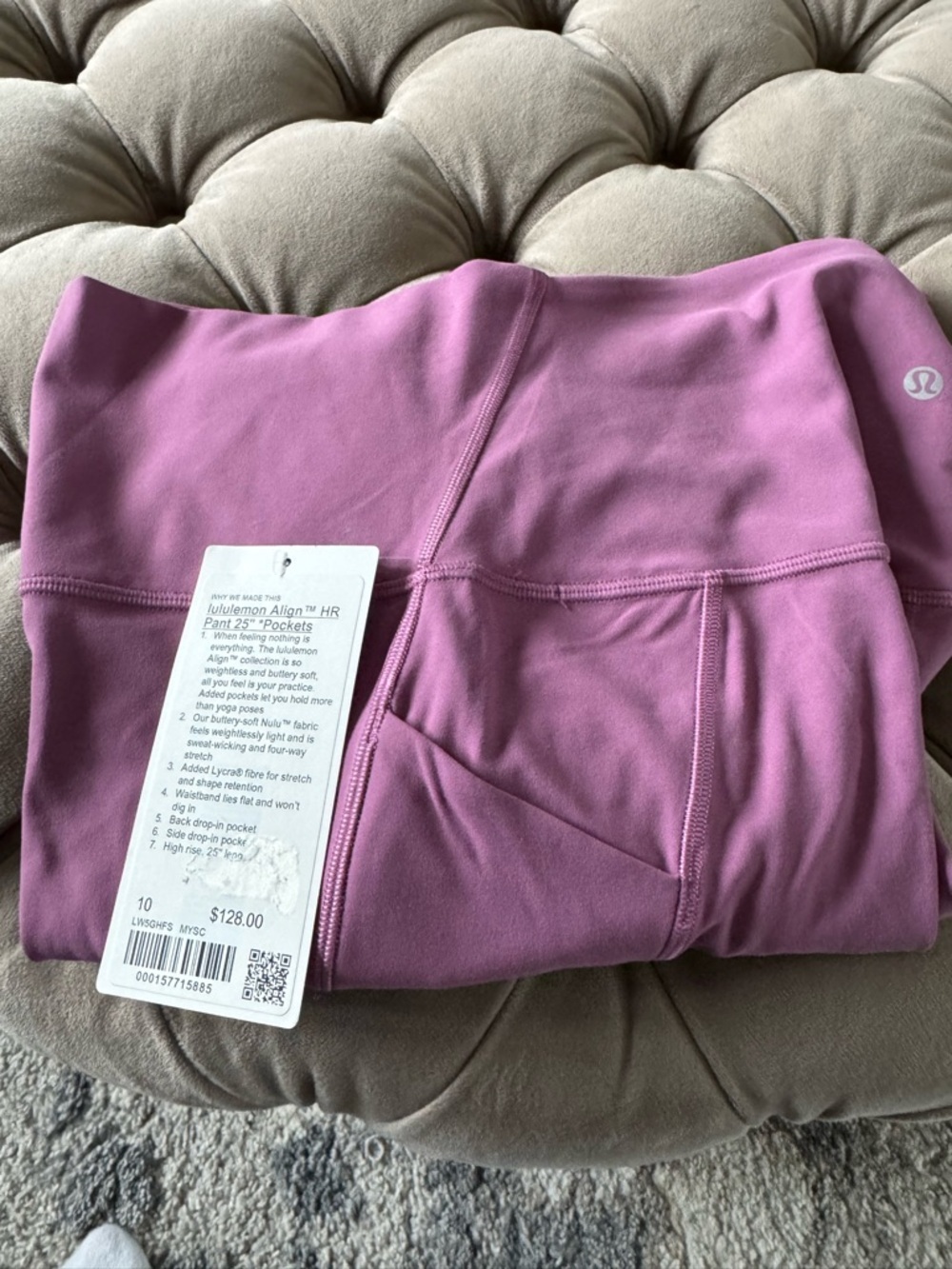 Lululemon Athletica Women’s Leggings Align HR High Rise 25"Pockets Mystic purple - Picture 6 of 6